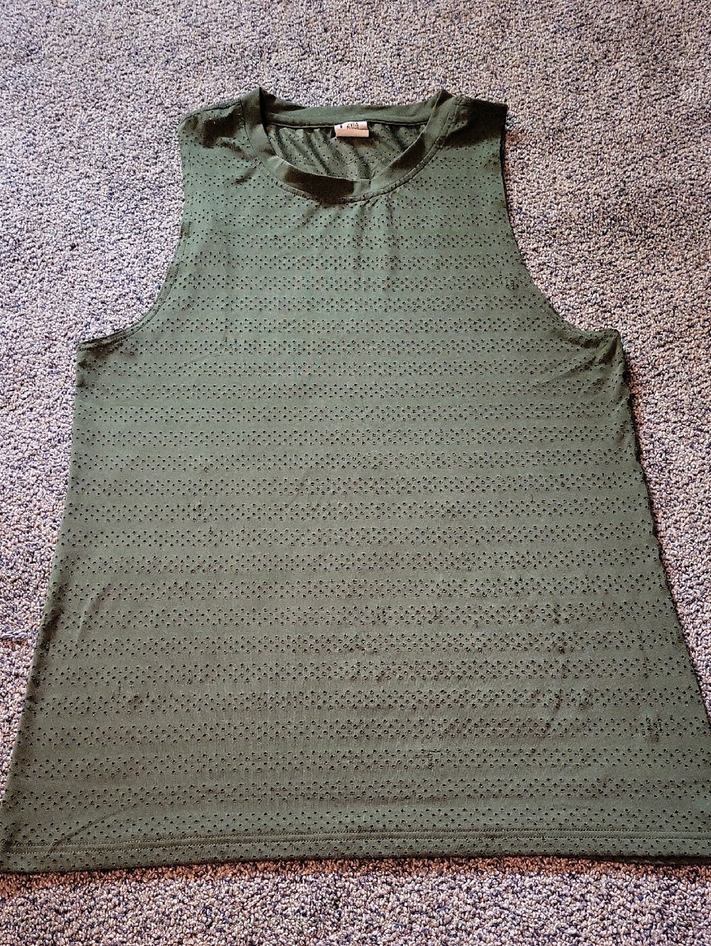 ZYIA Olive Green Eyelet Sleeveless Tank